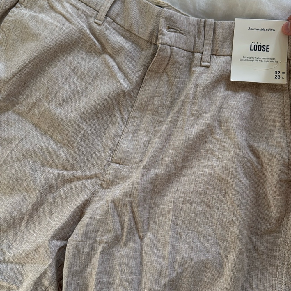 Loose fit Abercrombie linen blend pant